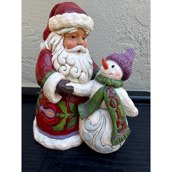 Jim Shore Heartwood Creek Santa Claus with Snowman 2015 Figurine 4051217 - Picture 4 of 8
